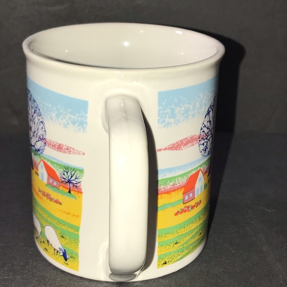 Vintage Stoneware Coffee/Tea Mug Village/Farm Scene Made In Japan - Picture 5 of 10